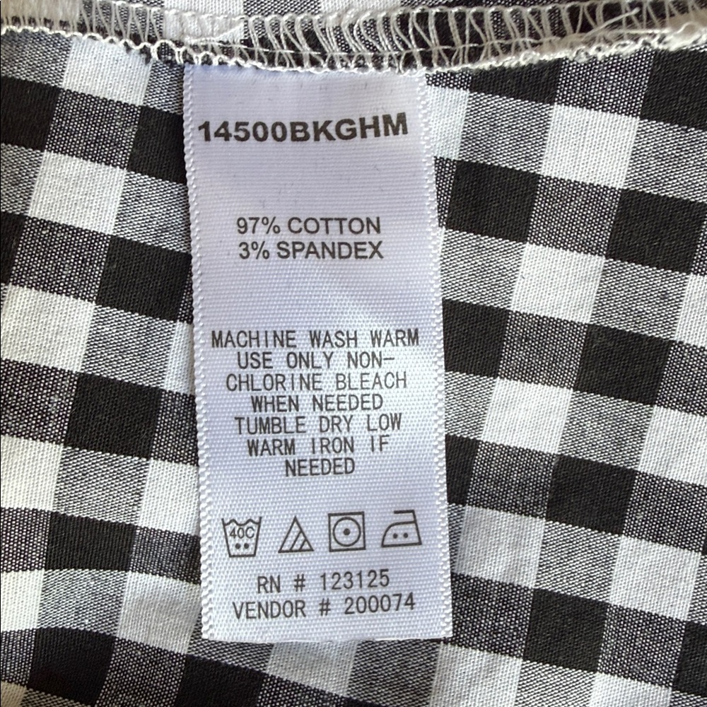 Chadwicks Black and White Gingham Button-Down Shirt - Picture 8 of 8